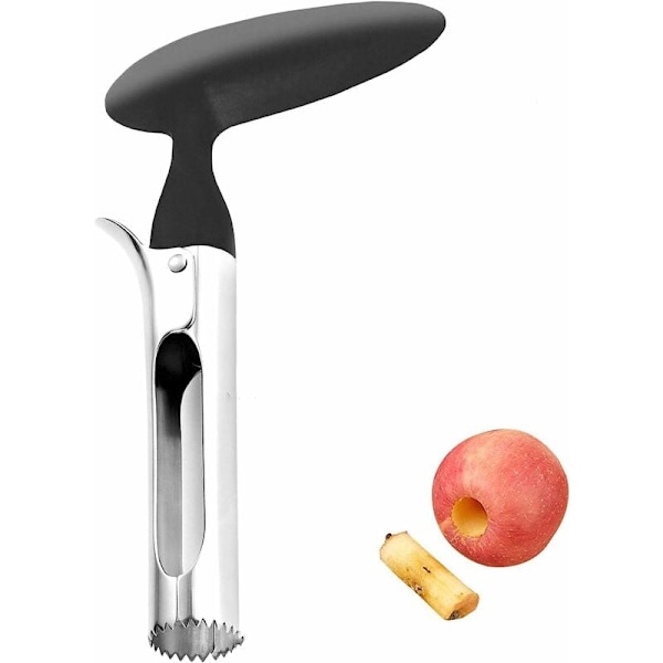 Rostfritt stål äpple kärnad vakuumskivare frukt skärare äpple kärnad kök gadget hemlagning (svart)