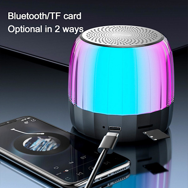 Trådlös Bluetooth-högtalare Plug-in-kort Mini Subwoofer Bärbar utomhushögtalare（Svart）