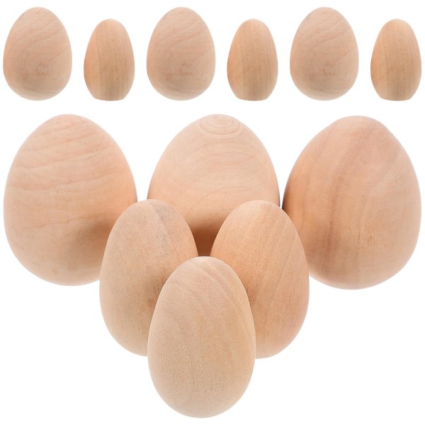 20 keinotekoista munaa Tee tee itse puumunat väärennetyt munat keinomunat DIY munakoristeet (4,50X3,50X3,50cm, kuten kuvassa)