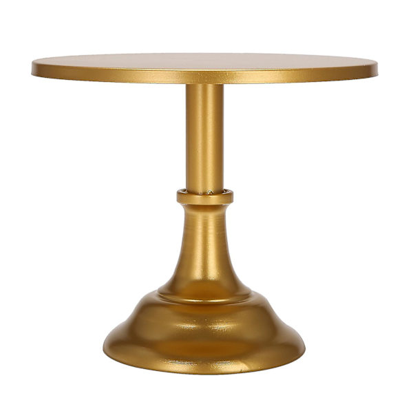 Metalljärn tårtställ runt piedestal kompatibel födelsedag bröllop (guld)（guld）