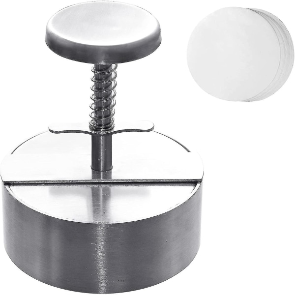 Burger Press, Stainless Steel Hamburger Press , Non Stick Adjustable Hamburger Patty Maker For Grill（8.9*14cm）