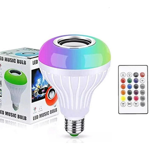 Bluetooth Smart LED-lampa, färgglad 12V E27-lampa med fjärrkontroll
