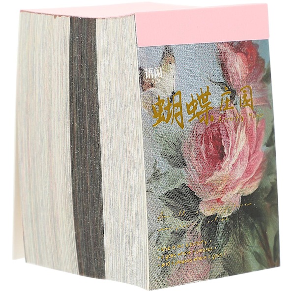 Bok retro anteckningsblock dekorativt blockpapper dagbok dekorativt papper (6X4 cm, som visas i figur 2)