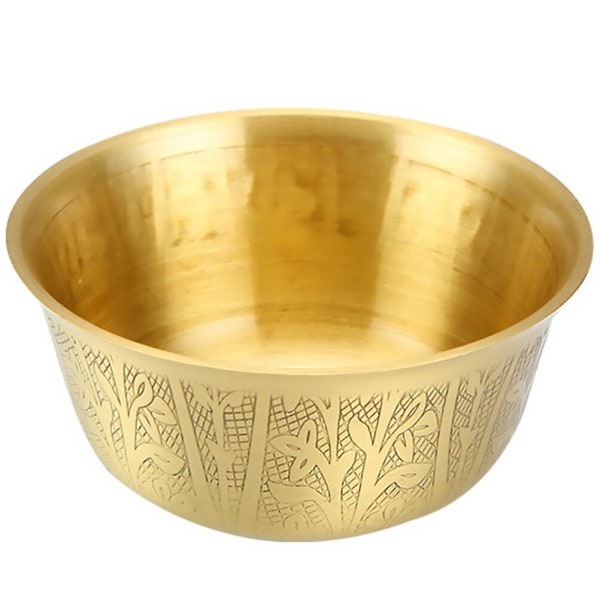 Kreativ liten kopparskål ris skål dekoration för att dyrka gudar (7.5X7.5CM, guld)