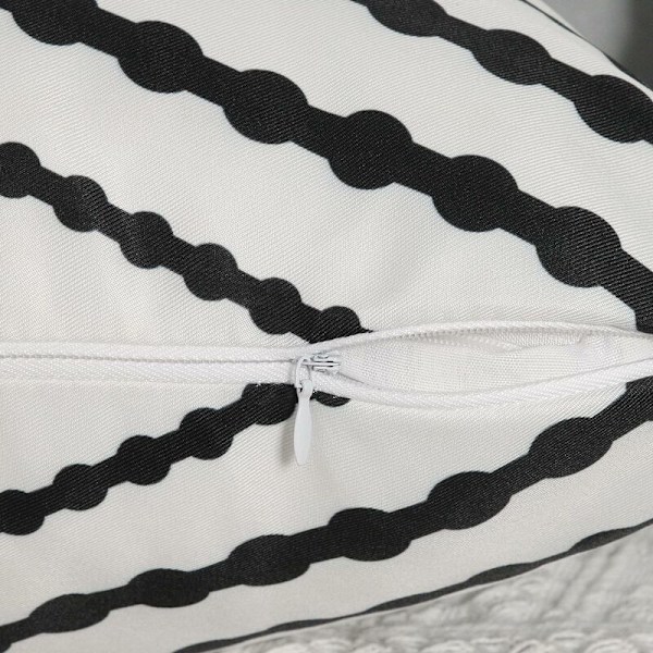 Vattentäta Boho-kuddfodral för utomhusbruk, geometriska örngott för uteplats, trädgård, set med 2, 18x18 tum 12x20 vita