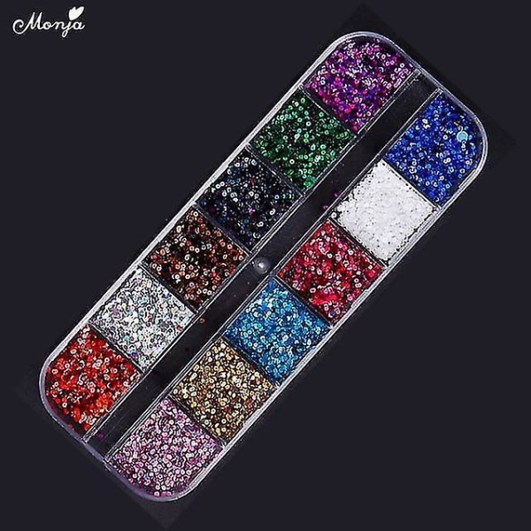 4337 Liten blandet 3d gjør-det-selv-sjarm Nail Art Moon Star Gold Metallnaglestifter