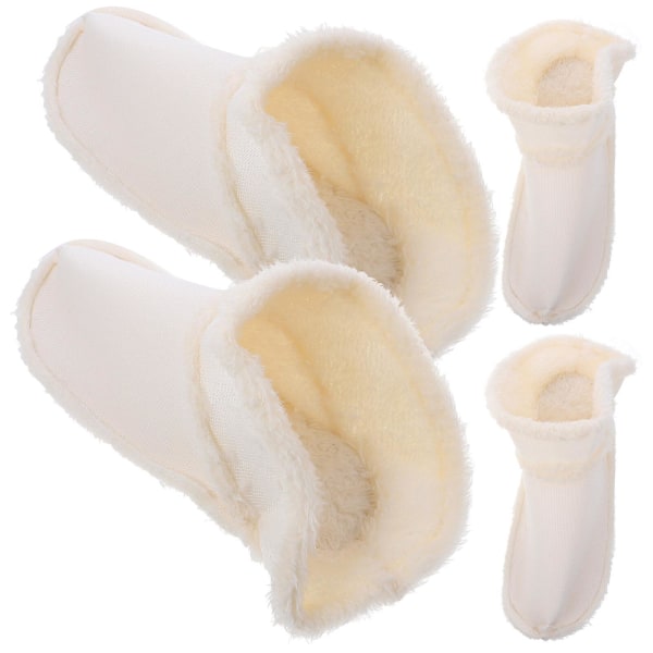 Par af vintertræsko foret sandaler og hjemmesko foret slip-on træsko termisk foring (7.5, hvid)