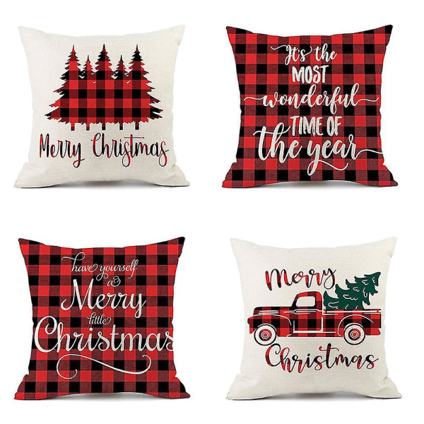 Balabela Christmas Cushion Cover Christmas Cushion Cover 45 X 45 Cm Xmas Cushion Cover Decorative Pillow Covers Deer Merry Christmas Snowflake Sofa Cu