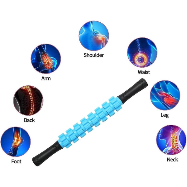 9-tannet rullestav, liposuksjon massasjerull for lymfedrenasje, triggerpunkt, hjelp til å trene løpere ben, ryggrestitusjon