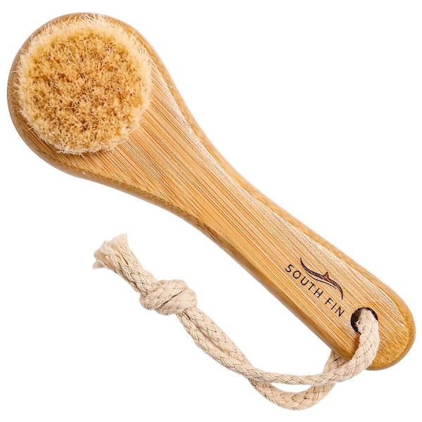 Bekväm hästtagel ansiktsrengöringsborste bambuhandtag ansikts exfolierande borste (13,6X4,2 cm, som visas på bilden)