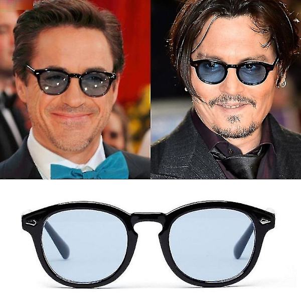 Klassinen Johnny Depp Pyöreä Aurinkolasit Naiset Retro Riisi Naula Pieni Soikea Aurinkolasit Miehet Tony Sininen Aurinkolasit Ocean Lasi Uv400-xmd（E352 harmaa）