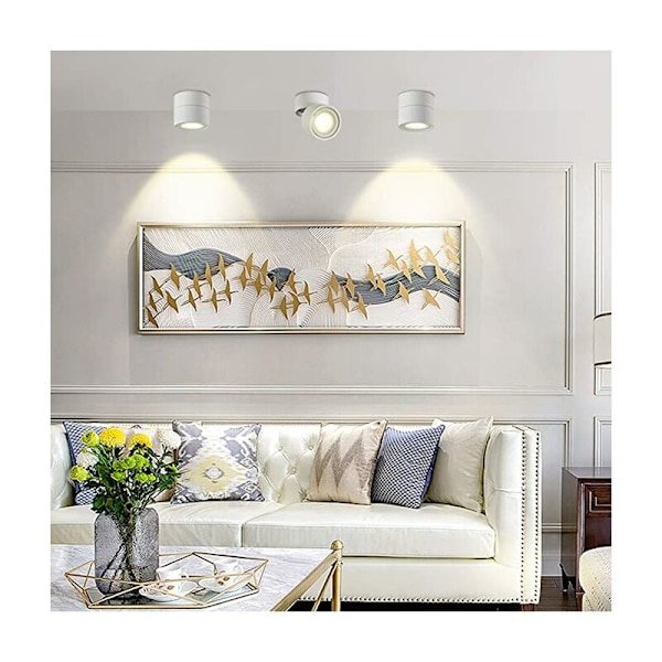 Rund LED-fällbar downlight, vit 10w, vit version