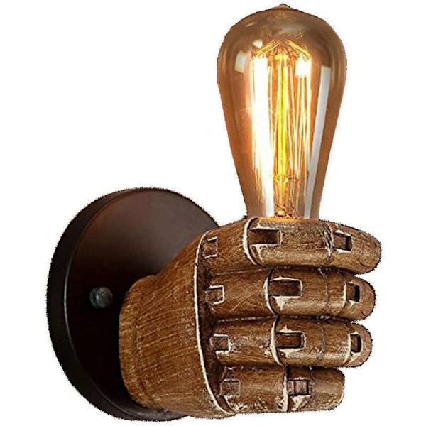 Genomskinlig lampa vägglampa metallskärm typ handlampa retro brandvägg dekorativ lampa brons - höger