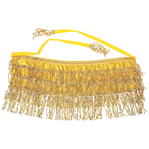 Women's scarf belly dance belt belt with sequin dancer costume accessories (81.00X36.00X0.30CM, gold)