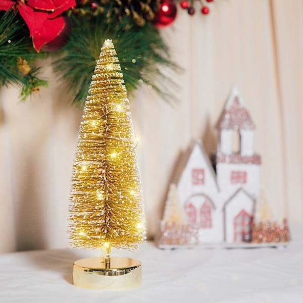 Julgran 30cm liten konstgjord julgran Flash skrivbordsdekoration (guld, l)