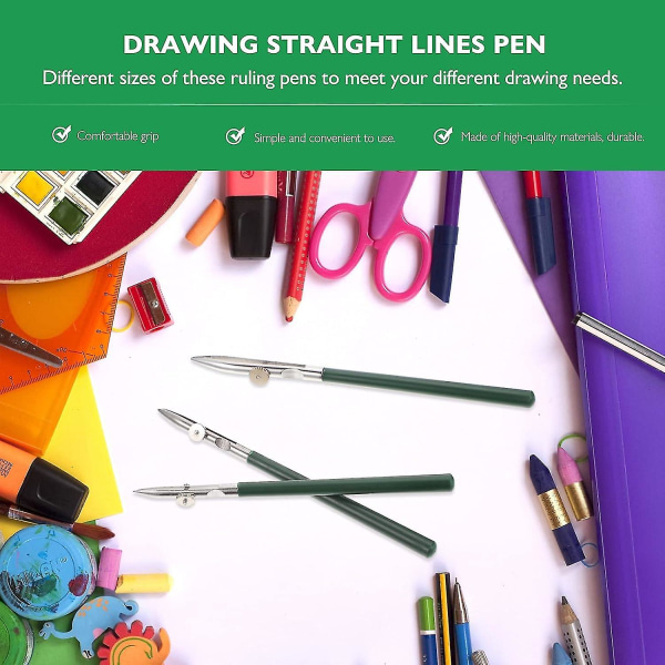 Justerbar Art Ruling Pen - 6st Fine Line Masking Fluid Pen för ritning och montering av konst, konstnärers härskarpenna i slumpmässiga färger