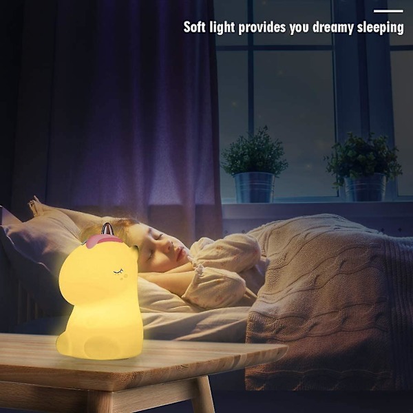 Silikon Chip Natlamper, 7-farvede Natlamper Touch Natlamper Usb