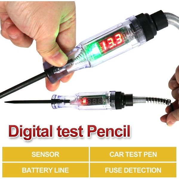 Elektrisk krets tester 6-24v krets tester elektrisk spenning tester krets probe penn med test lys bærbar bil spenning krets diagnostikk verktøy F