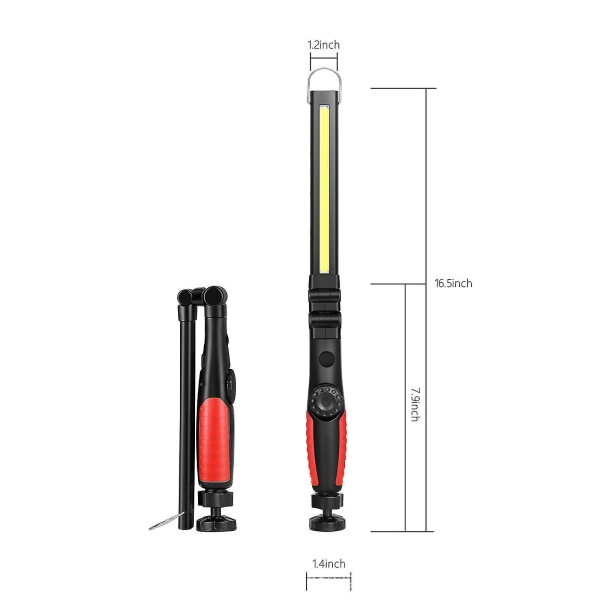 Cob arbejdslys 700 lumen genopladelig arbejdslys bærbar magnetisk trådløs til bilreparation, hjemmebrug, værksted, garage, nødsituation