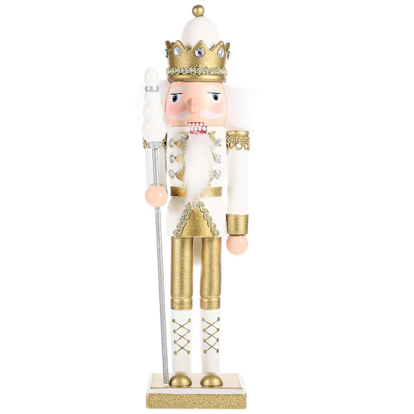 Jul Trä Cartoon Soldier Nötknäppare Dekoration Skrivbord Kreativ Dockteater Prydnad (30CM, Figur 3)