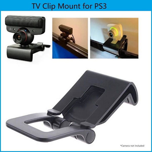 Justerbar TV-klämma Montering Fäste Bas Fäste Kompatibel med Ps3 Move Eye Kamera