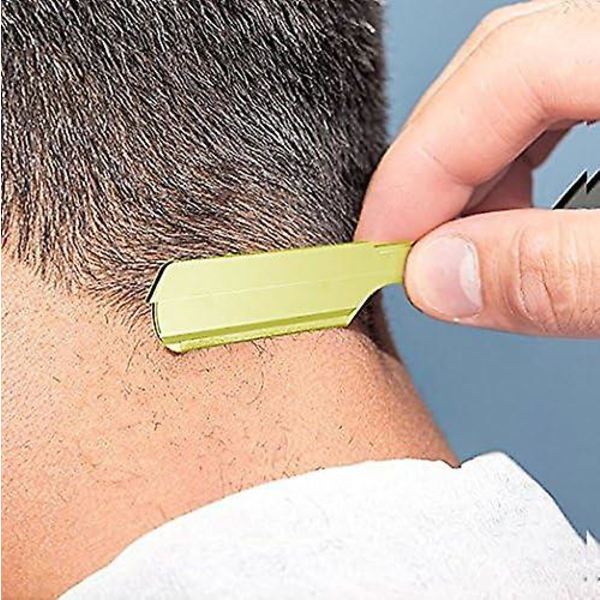 Tradisjonell barberhøvel for menn, rustfritt stål sammenleggbar barberhøvel + 10 barberblader av høy kvalitet.