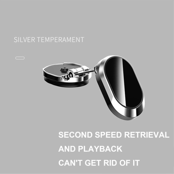 Magnetisk 360 bilmontert telefonholder Universalstativ Dashboard Foldebrakett（sølv）