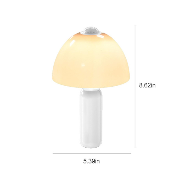Trådlös Bluetooth-mikrofon med lång räckvidd för att sjunga och prata, bordslampa med variabel ljudinspelning med en knapptryckning, integrerad ljudmikrofon med belysning (vit)