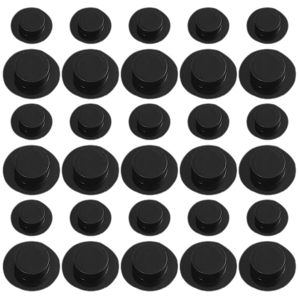 50-pack Micro Hattar Mini Dockhattar Mini Hattar Hantverk Topphatt Dekoration Micro Dockhattar (3.7X3.7 cm, Svart)