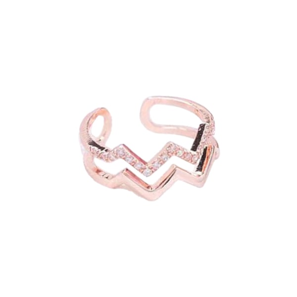 Trendy Butterfly Silver Buckle Female Accessories Metal Punk Rings Exquisite Engagement Gift Jewelry Versatile Set For（Rose gold）