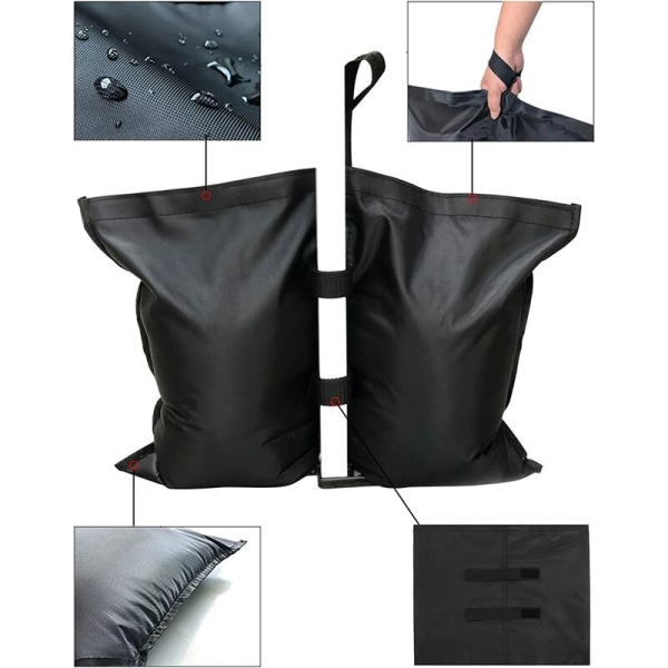 Paket med 4 sandvikter, vikter för benpåsar av industriell kvalitet,  kraftiga sydda viktpåsar för tältparasoll, parasoll, solskydd, viktade  benpåsar, 3ac8 | Fyndiq