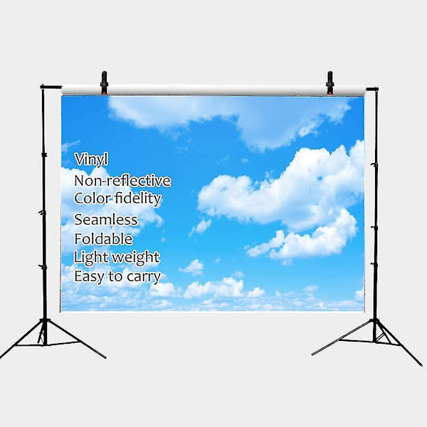 7x5ft Vinyl Fotografi Bakgrunner Blå Himmel Hvit Sky Sunny Sky Foto Bakgrunn Baby Shower Bursdagsfest Studio Rekvisitter Booth Banner