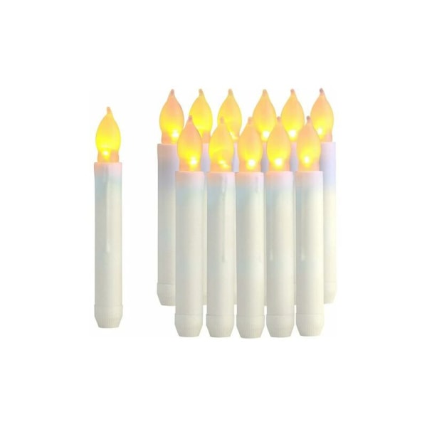 Paket med 12 LED-koniska ljus, flamlösa bordsljus, batteridrivna (Harry Potter-ljus)