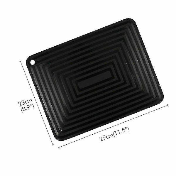 2-pack, silikonunderlägg/varma dynor, grytunderlägg, 9\"x12\" halkfri (svart)