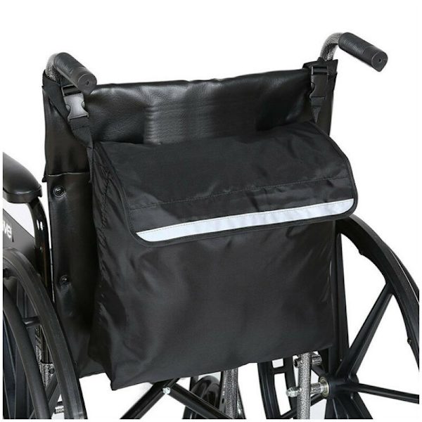 Multifunktionell rullstolsväska, förvaringsväska rullstolsryggsäck vattentät Oxford rullstolsväska stora barn, elektrisk stol svart 18W x 16H x 8D tum