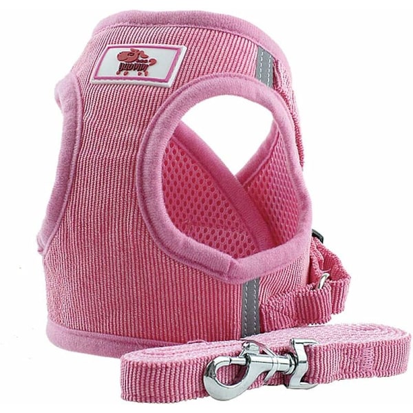 Mjuk träningsväst i mesh-tyg för valpar, katter och smådjur PS042 (XS, rosa)