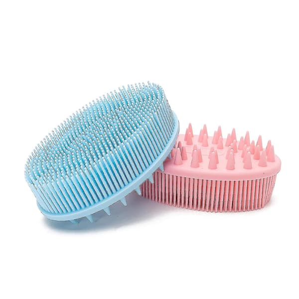 2-pack 2-i-1 silikon-luffa kroppsskrubb, mjuka gummiluffa