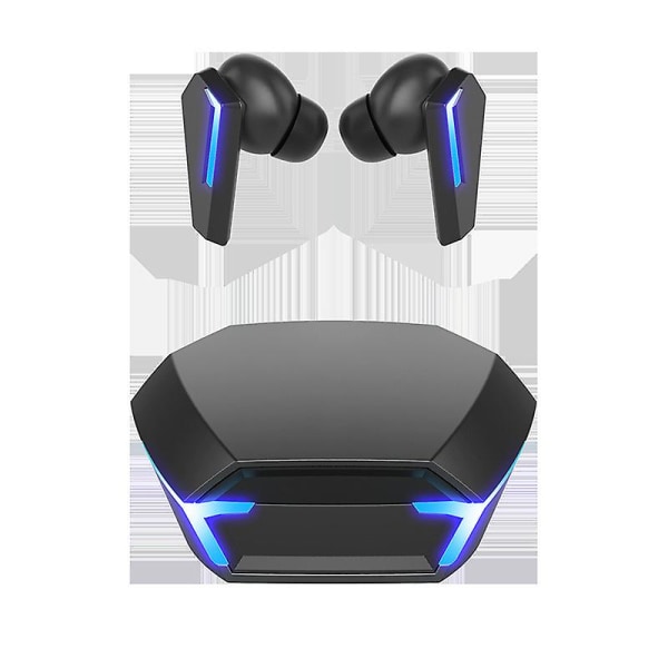 Trådlösa öronsnäckor med brusreducerande mikrofon, sportiga öronsnäckor med stereo, in-ear-hörlurar med LED-display och laddningsfodral FAN0553 (svart)