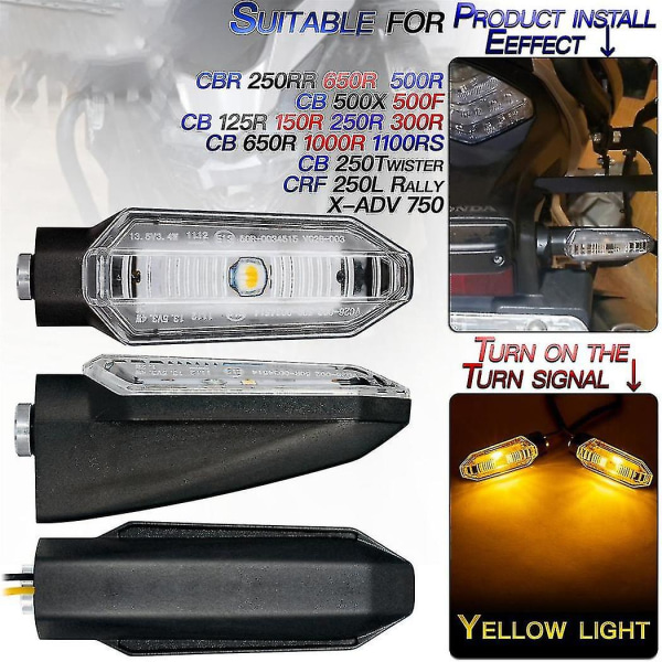 Motorcykel LED Blinklys Lamper Sideindikator Til Cb125/cbr650r/cbf/x- /cb 150r /cb 300r/