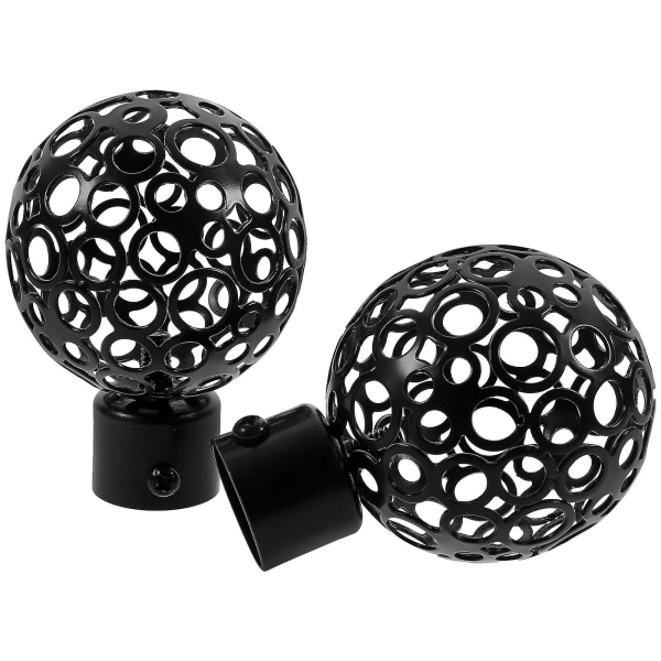 Hål dekorativ gardinstångsände lämplig för 22 mm innerdiameter stång (svart)