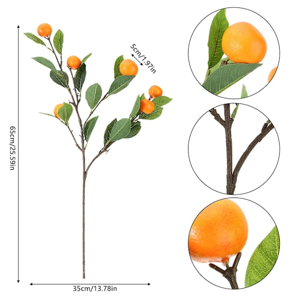 Kunst Kunstig Plast Appelsin Frukt Gren Blomst Hage Hjem Husholdning Dekor