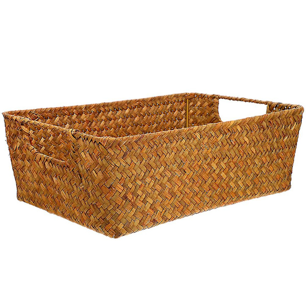 Hushållsförvaringskorg multifunktionell brödkorg skrivbordsmellanmålsbehållare hemaccessoarer (30X20X10CM, ljusbrun)