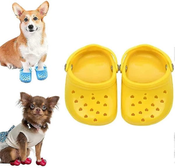 Hundesommer Sutsko Åndbar Mesh Candy Pet Sko（Gul）