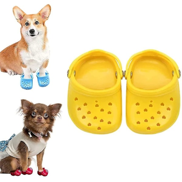 Hundesommerslipper Pustende Mesh Candy Pet Shoes（Gul）