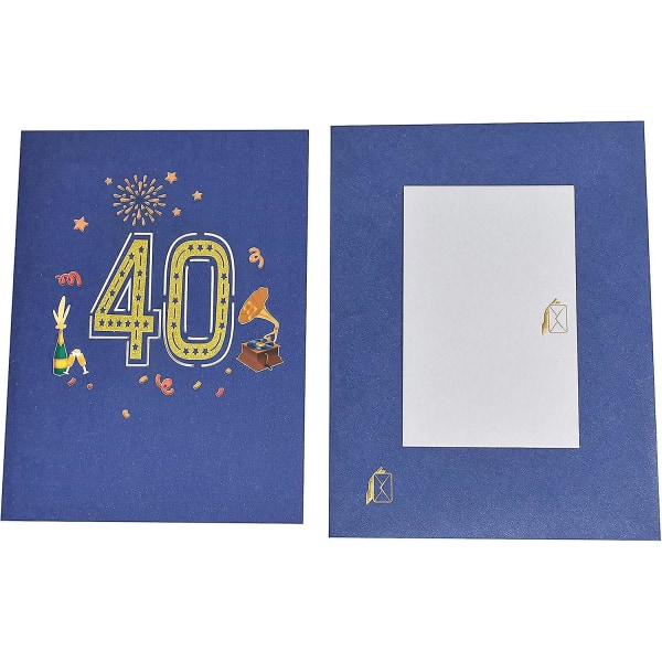 40 år gammalt 3d födelsedagskort - Handgjort födelsedagskort - 18 år gammalt födelsedagskort - med kuvert för familj, kvinnor, män, mamma, vänner