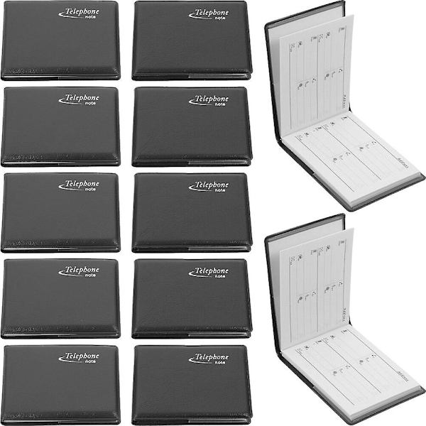 12-pak lille adressebog lomme telefonnummer notesblok lille telefon adresse notesbog (7.50X6.00X1.00CM, sort)