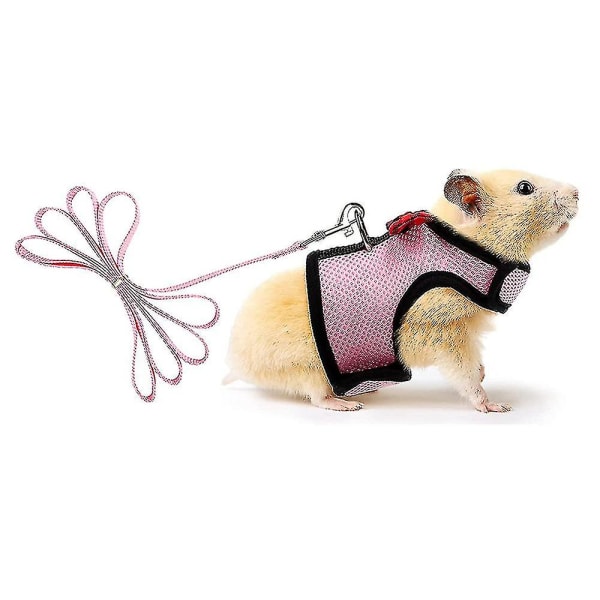 Sele för marsvin och koppel, mjukt nät, litet sele med rosett och klocka, ingen dragkomfort, vadderad väst för marsvin, iller, chinchilla vUs