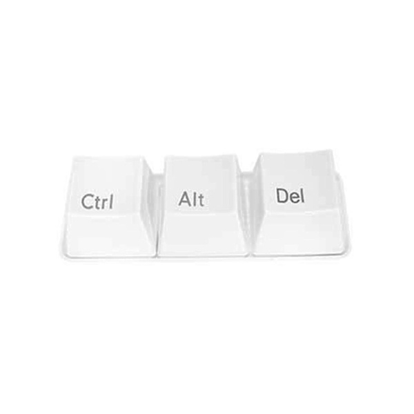 2024Ny 3 stk tastatur kaffekopp tekopp vannkrus Ctrl Del Alt nøkkelkrus med brettsett（hvit）