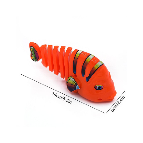 Clockwork Swinging Cartoon Fish Legetøj (Orange)