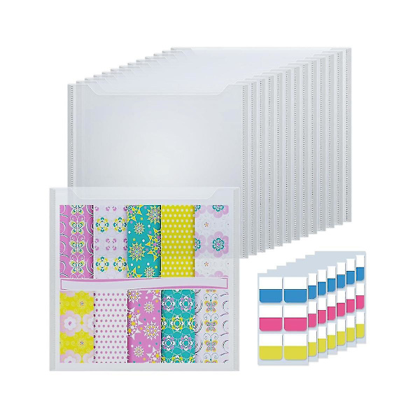 30,48x30,48cm Paper Storage, 50kpl läpinäkyvä Scrapbook Paper Storage Organizer Box Paper Drawing Ph（Kuten kuvassa）